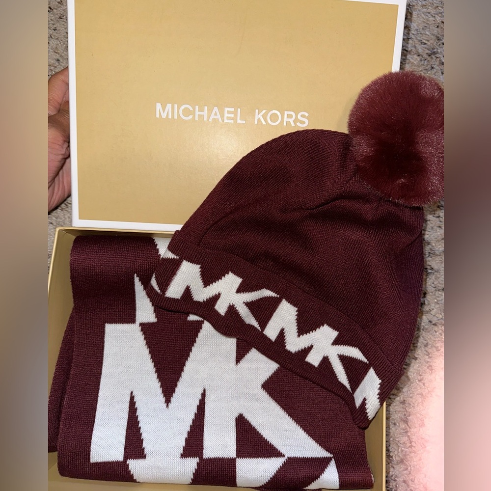Michael Kors scarf and beanie